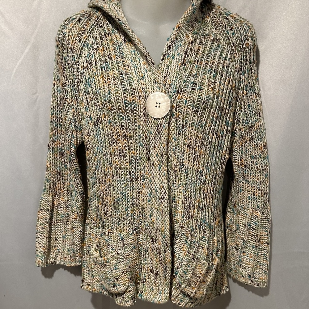 Vertigo Paris Hoodie Boho Cardigan Sweater Bell Sleeves, Size L